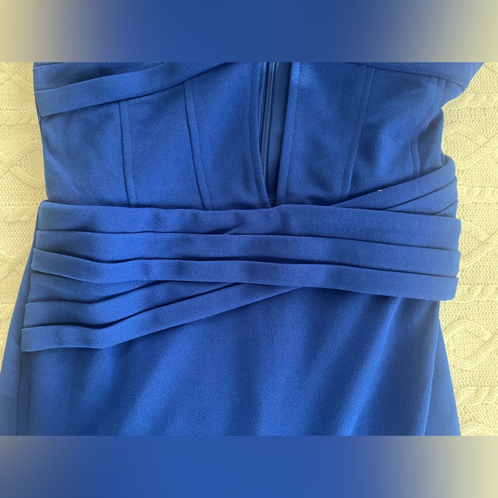 Lulu's Elegant Finesse Royal Blue Cut Out Strapless Maxi Gown Women’s Size M - Picture 9 of 15